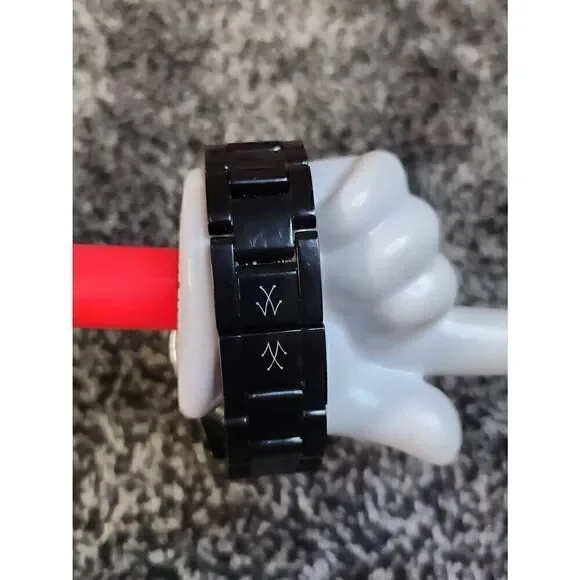 Toy Watch Black Plastermaic Watch CrystalAccent Link Watch Bracelet